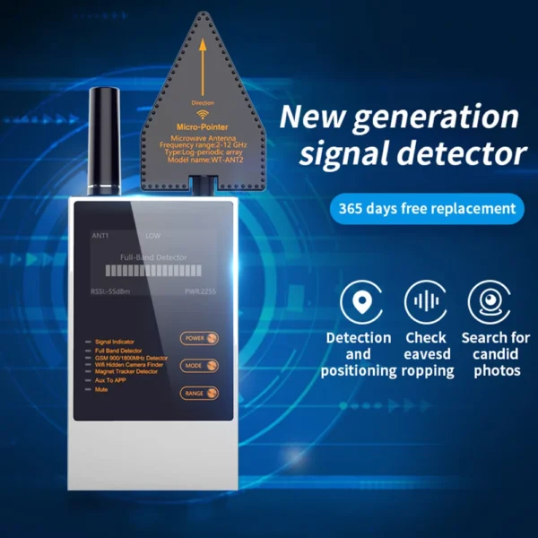 Anti GPS Tracker Signal Detector Mini Hidden Camera Wireless Camera Bug Detector Finder - Image 4