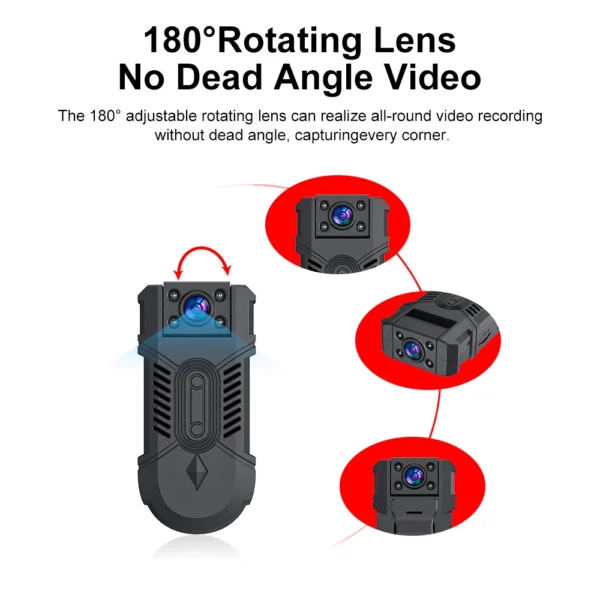 Body Worn Camera 1080P Mini Video Recording Camera  With Back clip Night Vision Camcorder Sport Outdoor Mini Body Cam