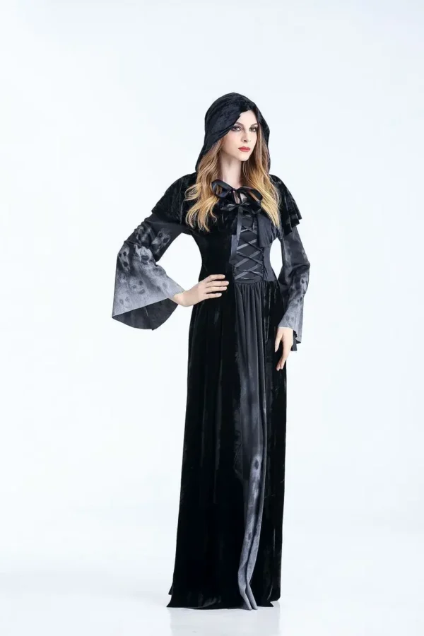 Halloween Women's Death Dress - Horror Skeleton Vampire Cosplay Costume for Bars and Stage Performances. - Image 2