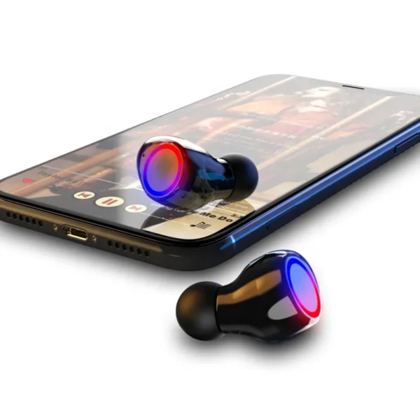 Wireless stereo silicone earbuds bulk m12 small water proof branded earbuds original with power bank head phone - Image 3