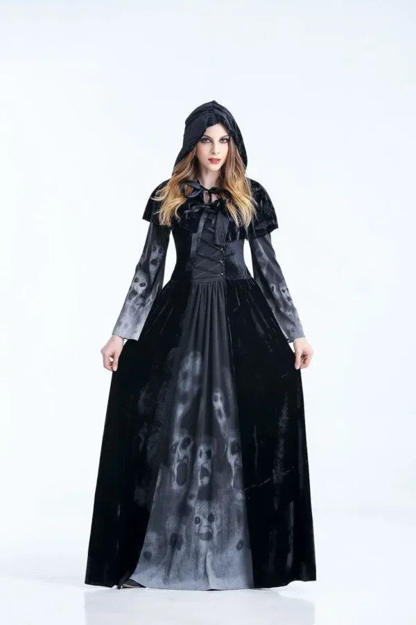 Halloween Women's Death Dress - Horror Skeleton Vampire Cosplay Costume for Bars and Stage Performances. - Image 3